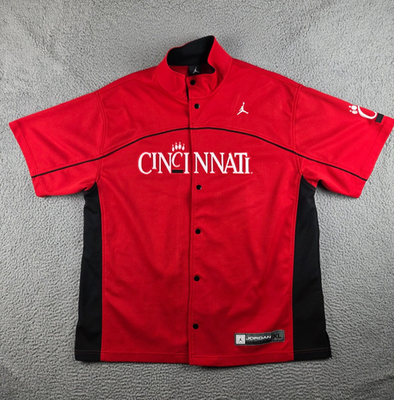 #ad #ad Cincinnati Bearcats Shirt Mens XL Air Jordan Y2K Warm Up Snap Shooting Jacket $50.99