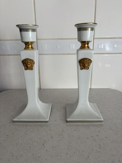 Versace Candle Sticks Set of 2 Medusa