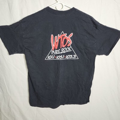 WTOS Mountain Of Pur Rock 105.1 101.1 FM Pure Rock T Shirt Mens X Large Black 
