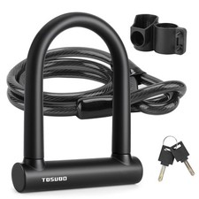 Oversized Bike U Lock Set Heavy Duty Anti Theft Bike Lock with 4FT Steel Cabl...