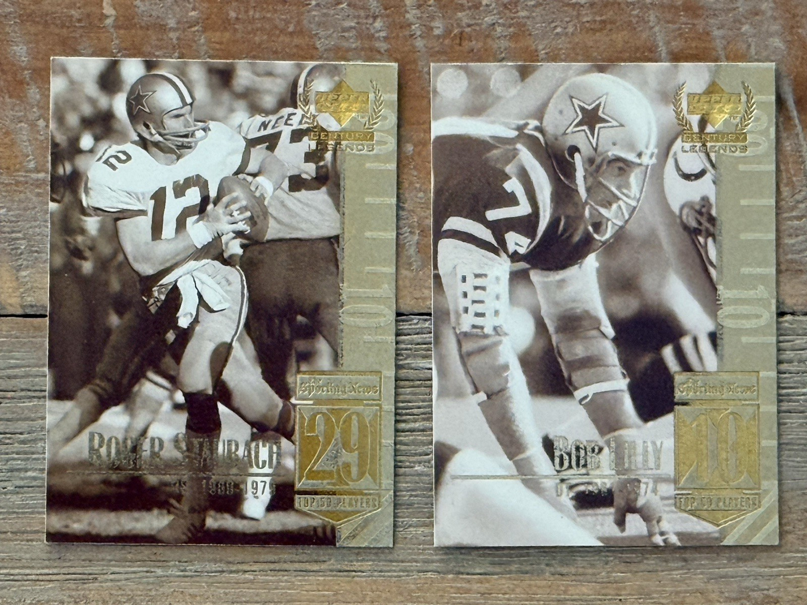 1999 Upper Deck Century Legends #10 Bob Lilly Roger Staubach #29 Dallas Cowboys