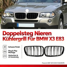 2 PCS Doppelsteg Nieren Kühlergrill für BMW X3 E83 2007-2010 OE 51135A39378