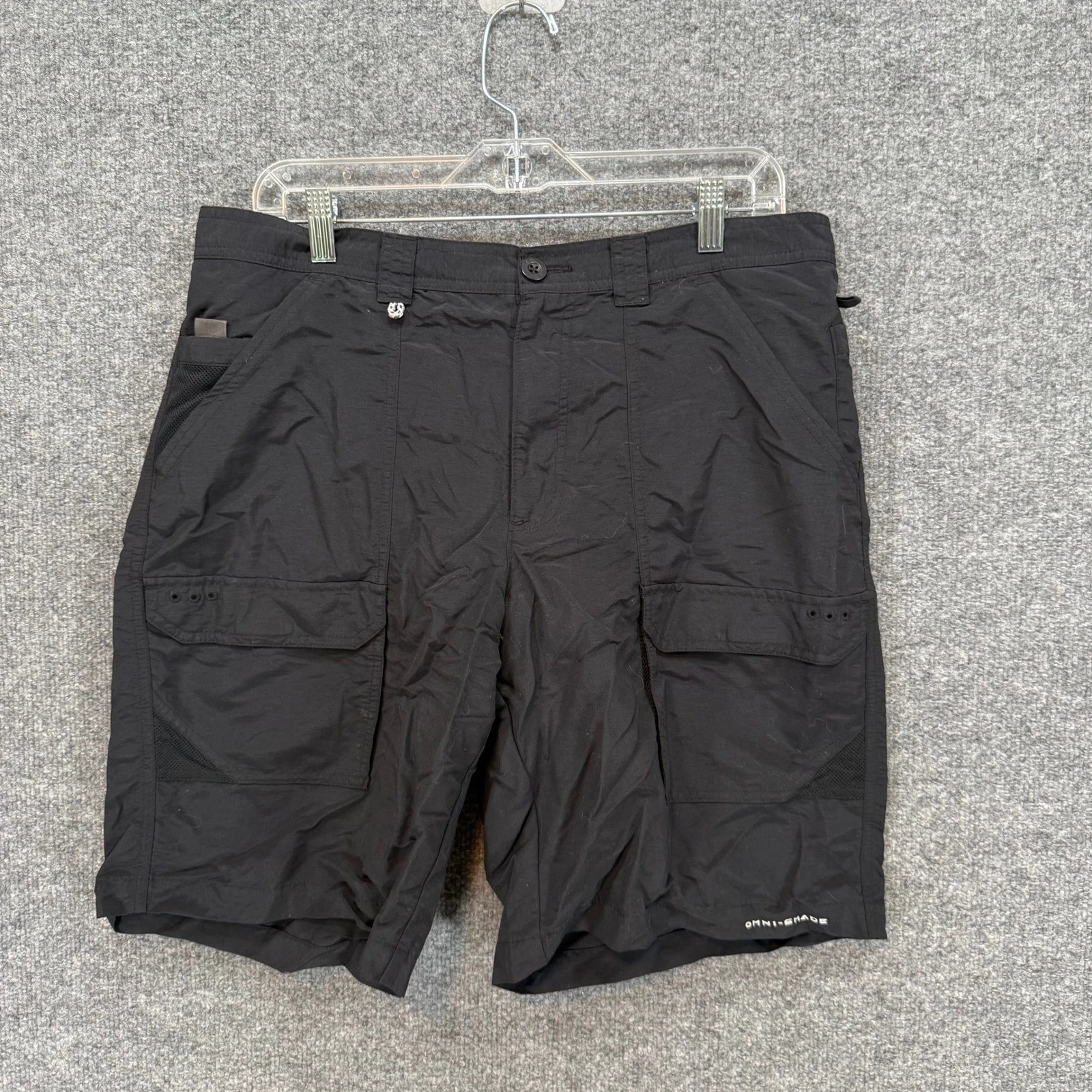 Columbia Cargo Shorts Men 36 Black PFG Blood and Guts III Fishing Hiking Outdoor