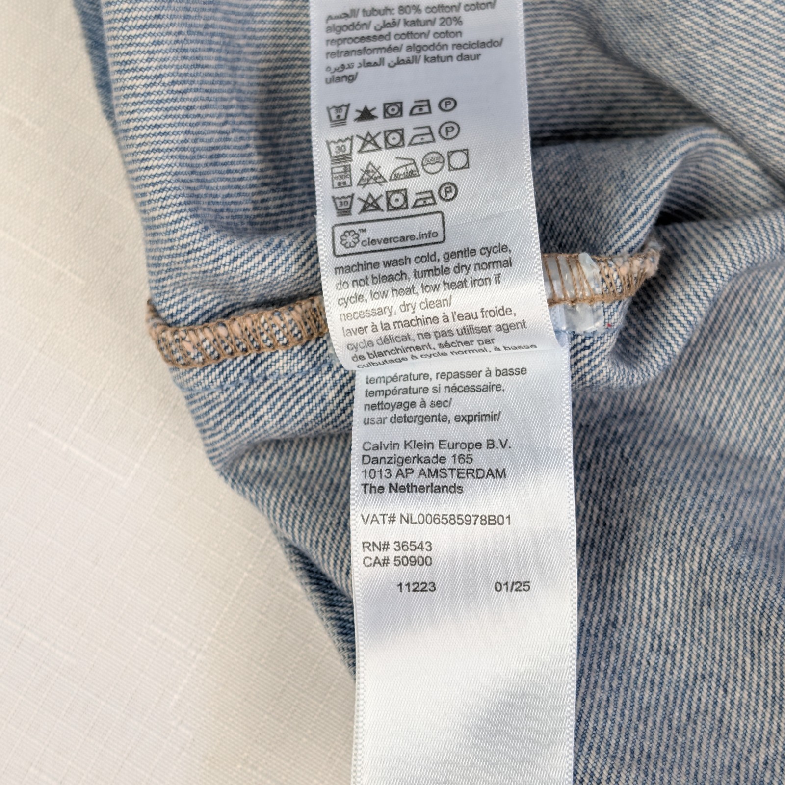 Calvin Klein Jeans Denim Mini Dress Womens Medium Blue Cap Sleeve Open Back NWT thumbnail 10