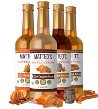 Sugar-Free Coffee Syrup Variety Pack - 4 Flavors, Zero Calorie, 33.8 oz Bottles