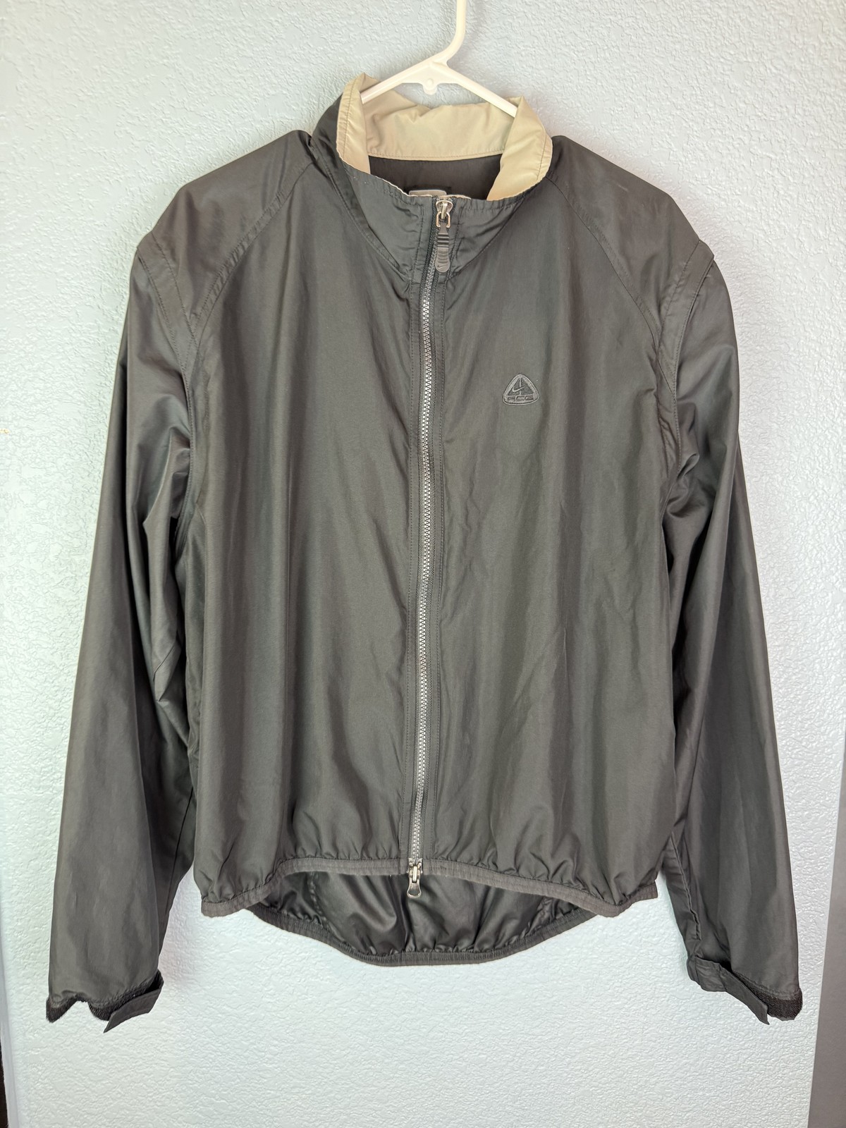 SACAI X NIKE Giacca a vento vintage Nike ACG uomo grande nera 3 strati esterni full zip anni 90