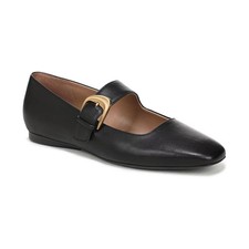 Women's Naturalizer Cosmic Square Toe Mary Jane Ballet Flats Black Leather