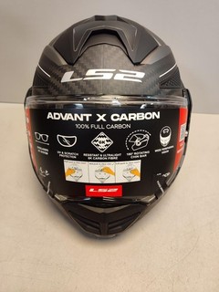 Motorradhelm LS2 Modularer ADVANT X CARBON HORIZON Matt Silver Grey M