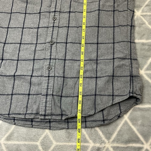 Uniqlo Grey Check Button Up Flannel Shirt Men’s Medium Long Sleeved - Picture 5 of 7
