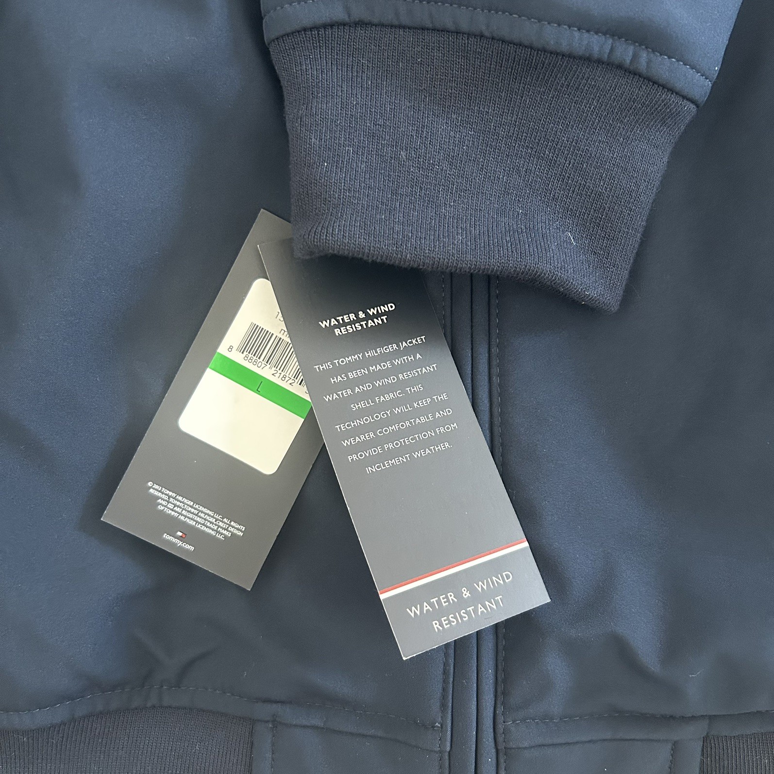 Tommy Hilfiger Men's Large Regular Fit Water Wind Resistant Bomber Jacket blue thumbnail 6