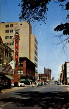 Burdick Street looking North ~ Kalamazoo Michigan MI ~ State Theater 1950s cars