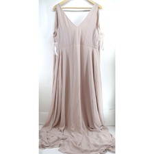 NWT Birdy Grey Minae Chiffon Bridesmaid Dress Wrap Maxi Dusty Rose Pink XL