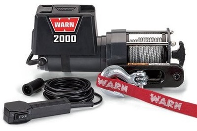 Warn DC2000 12V Utility Winch Heavy Duty Electric Hoist Auto Brake Towing
