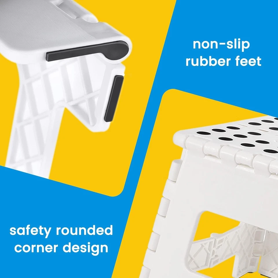 1-2 Pack Folding Step Stool  Plastic Foldable Stools Portable  9" 11" 13" - Image 2 of 4