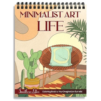 Minimalist Art Life Spiral Bound Adult Coloring Book, Explore Mindful with Ab...