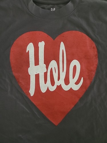 New Hole Heart Logo Girls Teen Size 12 (XL) Courtney Love Grunge Crop Tee - Picture 2 of 4
