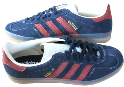 Adidas Men's Gazelle Indoor Suede Striped Shoes Navy Red White Size 9 NIB  JH5404 | eBay