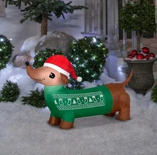 Dachshund Inflatable Airblown Christmas Sweater Santa Holiday 4Ft Yard Decor LED