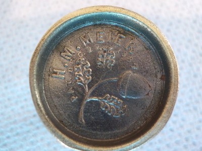 Vintage H M MEIER Saw Medallion Pat. Date DEC. 27 1887 15/16'' Diameter
