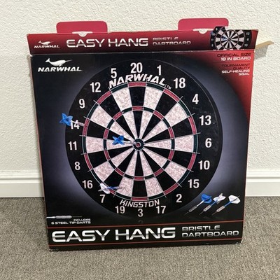 Dart Board Self Healing Bristle in Box Dartboard 6 SteelDarts 18  Used