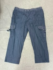 Zenergy by Chicos Womens Navy Capri Pants Size 1 US 8 Drawstring Cargo