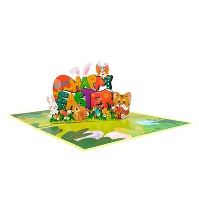 3D Effects Greetings Card Stylish Animals Party Easter Postcards with Envelope