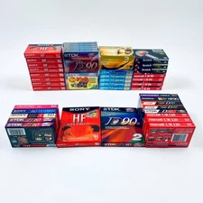 Blank Audio Cassette Tapes - Lot of 50 - TDK Maxell Sony Others - NEW! SEALED!