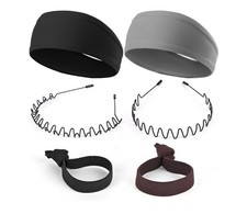 MENS 6 PIECE set of metal headbands ASSORTED - NICE NEW 