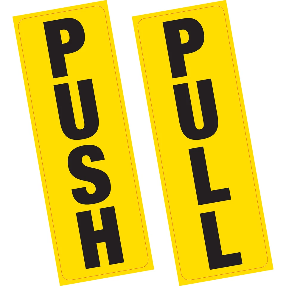 PRINTWHIZZ PUSH PULL Door Sign Vinyl Stickers Shop Business Home