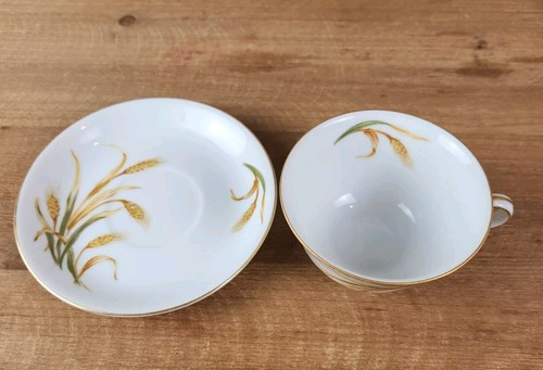 Puritan China Cup & Saucer "Wheat" Pattern, Puritan Tea Cup Mug, 1960s, Set Of 2 - Picture 12 of 14