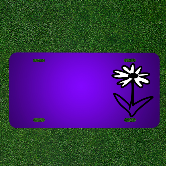 Custom Personalized License Plate With Add Names To Bloom Daisy Flower Nature