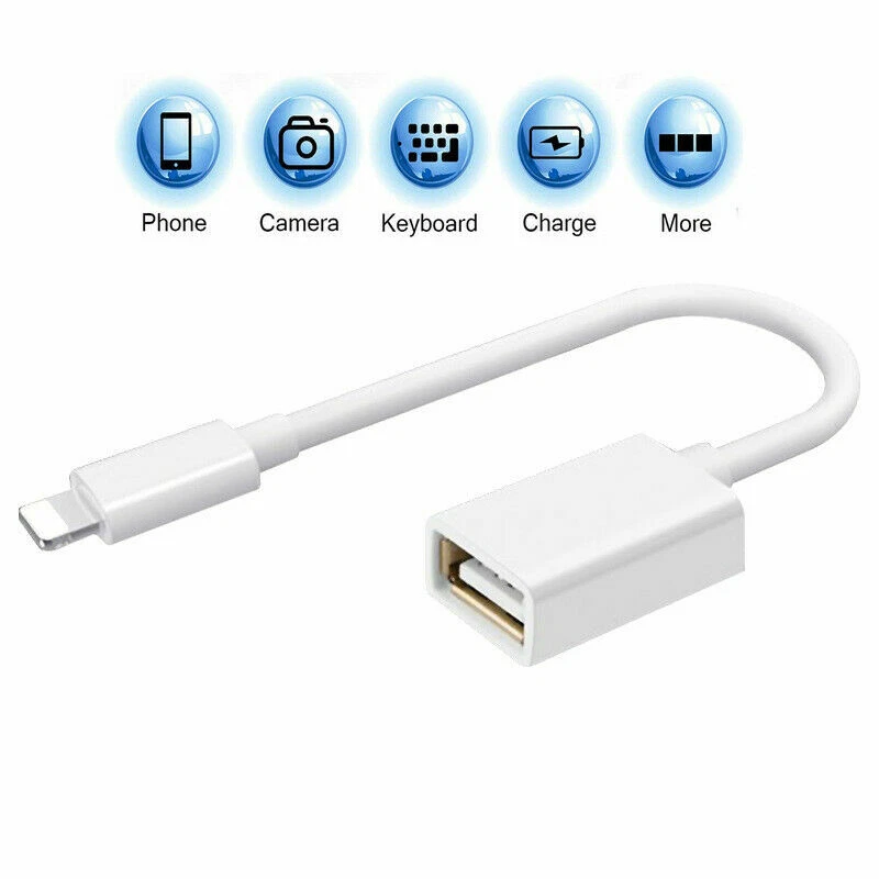 Lightning to USB Female Camera Adapter iPad Air 1 2 Mini 1 2 3 4 iPhone IOS Cam - Image 2 of 4