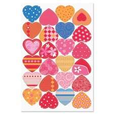 NEW SET OF 96 VALENTINE STICKERS APPROX. 1-1/4" TALL VARIOUS PATTERS
