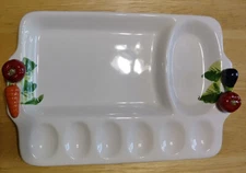  ITALIAN DEVILED EGG VEGGIE VEGETABLE PLATTER DIVIDED SERVING TRAY MADE IN ITALY