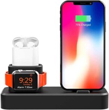 AODUKE 3 in 1 Charging Stand Dock Silicone for Apple Watch, AirPods, iPphone