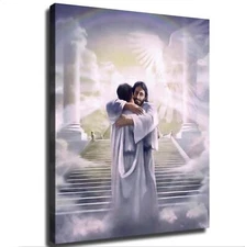 Welcome Home To Heaven Jesus Christ Poster Canvas Print Wall Art Framed