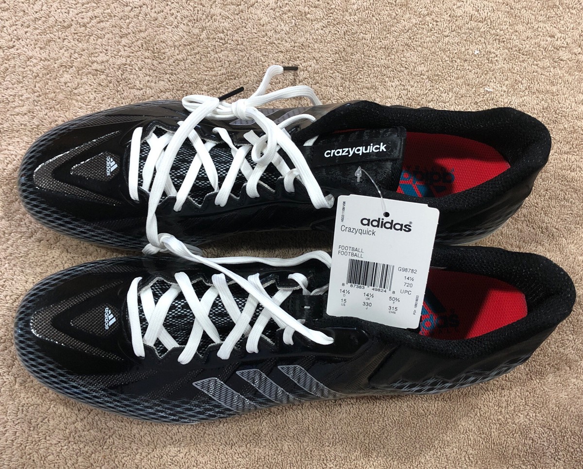 ADIDAS CRAZY QUICK FOOTBALL CLEATS SIZE 16 BLACK/SILVER-NEW IN BOX