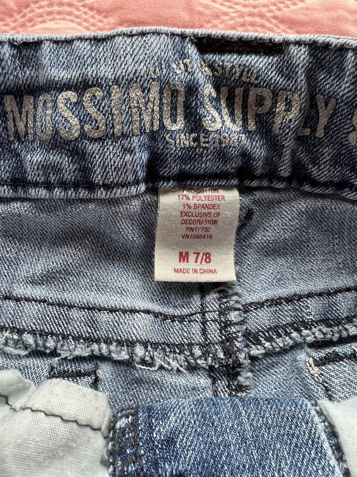 MOSSIMO SUPPLY CO JUNIOR NIÑAS AZUL CLARO ELÁSTICO JEAN SHORTS TALLA 7/8 Foto 3 de 4