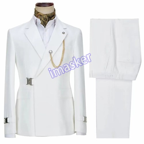 Traje Para Hombre 2 Piezas Chaqueta Traje Abrigo Novio Vestido de Boda (Blazers+Pantalones) - Imagen 22 de 41