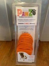 B4 PawZ Rubber Dog Boots,Waterproof Disposable Reusable-12PK X-Small Orange NEW