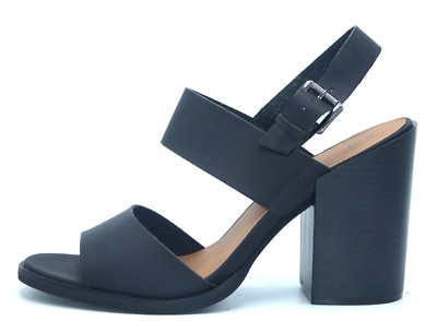 Just Fab DAMEN-SANDALEN GRÖSSE 9 42 SCHWARZ TRANSVESTITEN SCHLEPPABSATZ HOHER BLOCKABSATZ