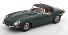 KK-Scale Jaguar E-Type Cabrio geschlossen RHD 1.Serie 1961 dunkelgrün 1:18  ...
