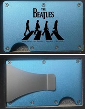 CUSTOM "THE BEATLES" ENGRAVED SLIM MINIMALIST WALLET - DEEP BLUE