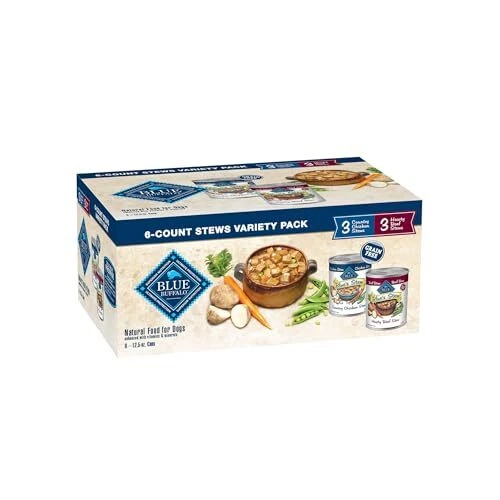 Blue Buffalo Grain Free Wet Dog Food Variety Pack Beef Chicken 6 Cans 12.5 oz
