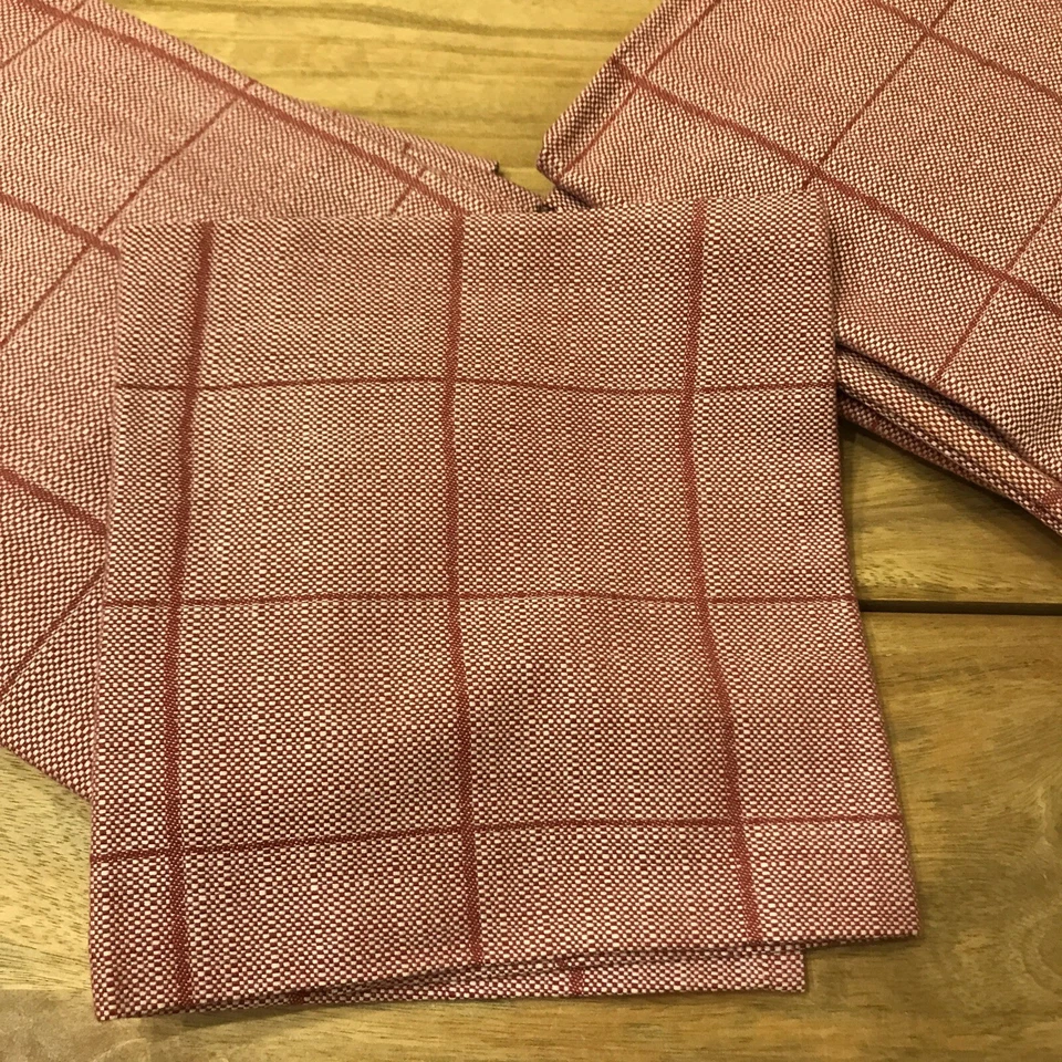 Tovaglioli In Tessuto A Quadri Bianco Rosso Ottime Usate Di Poco - Immagine 2 di 4