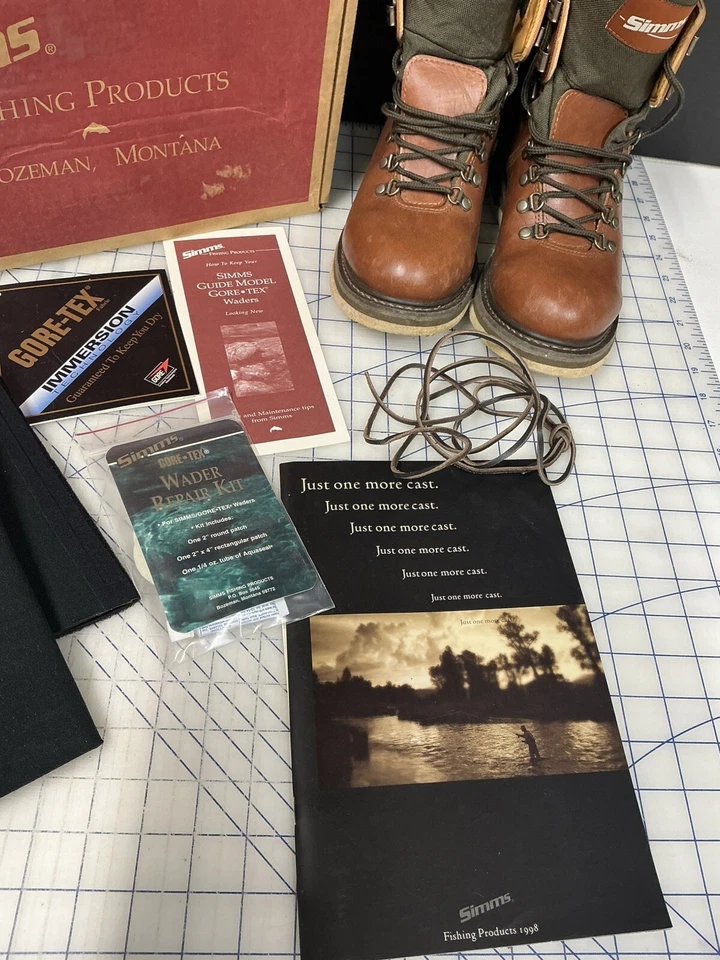 Simms Guide Model Fishing Boots Men’s Size 8 With Simms Gravel Guards Included - Image 4 of 4