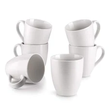 Coffee Mugs 17 Oz Coffee Mug Set of 6 Corrugated Tea Mugs White