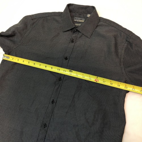 BLACK LABEL BY RUFFINI Slim Fit Shirt Sz M 15-15.5 32/33 Short Sleeve - Picture 4 of 7