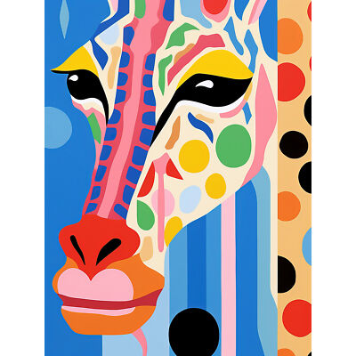I Woke Up Like This Giraffe Henri Matisse Style Artwork Wall Art Print 18X24 In