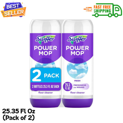 Swiffer Power Mop Floor Cleaning Solution Fresh Scent Floor Cleaner,25.3 oz, 2x.